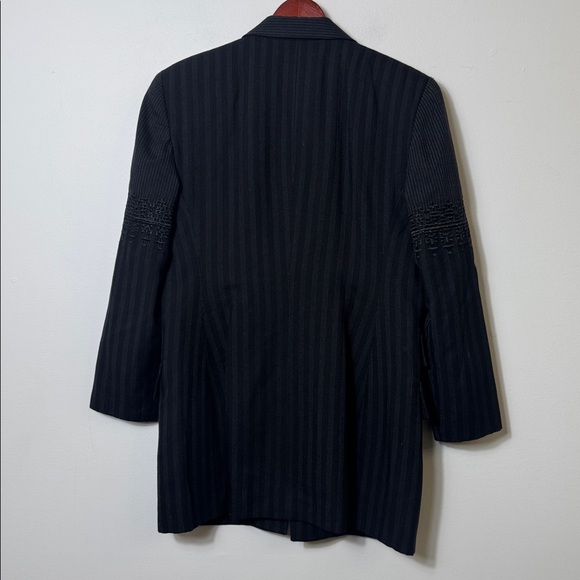 Vintage Christian Dior Black Pinstripe old money Women's Blazer size M - Picture 6 of 10
